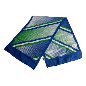 Vintage Ben Goodman Blue Green Geometric Print Scarf Made in Japan